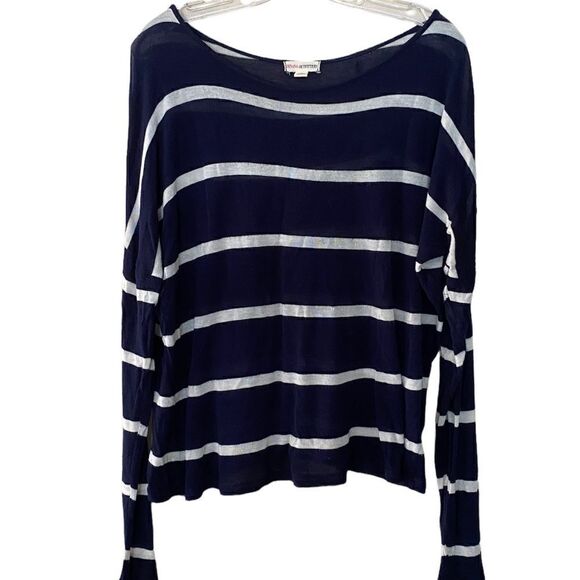 Zenana Outfitters Navy Striped Top - Picture 1 of 4